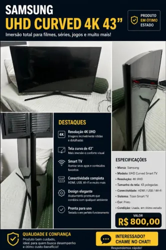 BAIXOU! Smart TV Samsung 43" 4K