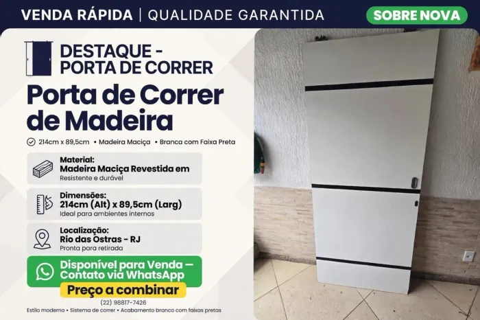 Vendo Porta de Correr em Madeira