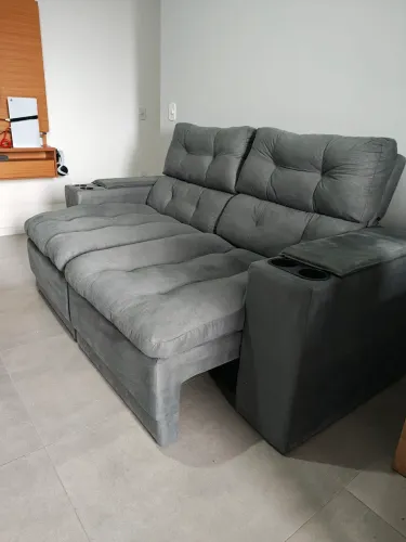 Sofa Kansas Cinza Retratil e Reclinavel Porto Velho