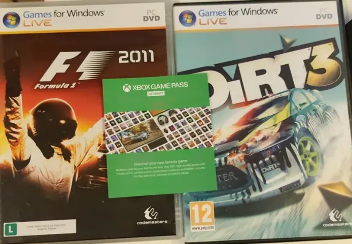 F1 2011 PC + Dirt 3 PC (Game for windows live) + xbox gamepass ultimate trial (1 mês)