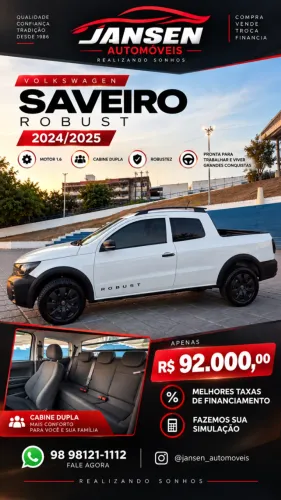 Volkswagen Saveiro Robust 1.6 Total Flex 16V CD 2025