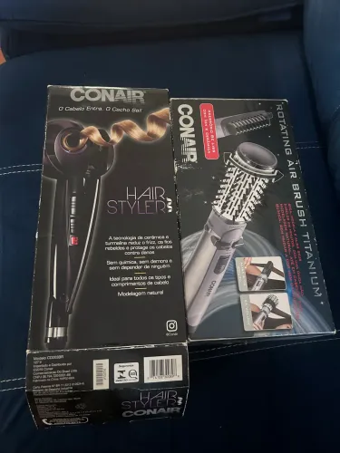 Combo Conair Polishop - Modelador Hair Styler + Escova Rotativa Titanium (Promoção)