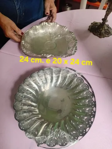2 cestas de prata 
