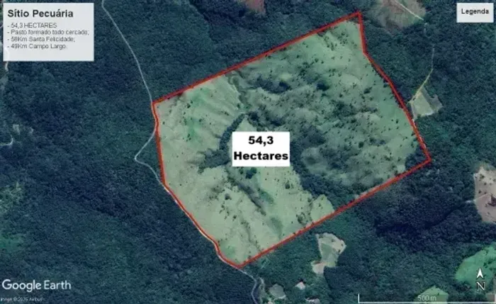 Sítio pecuária 54,3 hectares Carazinho / Itaiacoca divisa com Campo Largo Santa Cruz.