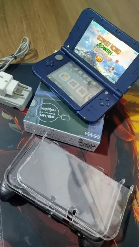 New Nintendo 3DS LL Metallic Blue Completo na Caixa + Acessórios