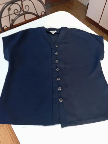 Blusa Crepe Azul Marinho M