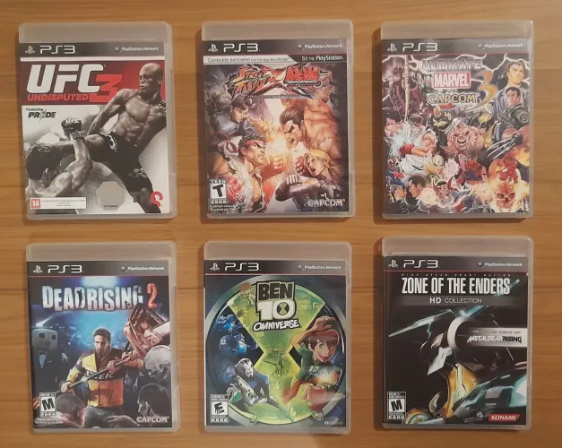Lote 6 Jogos Playstation 3 PS3 Originais Ben 10 Marvel Street Fighter Zone of the Enders