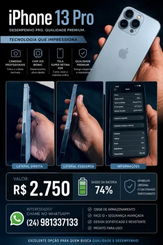 Vende-se iPhone 13 Pro semi novo