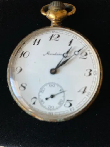 Relógio de Bolso Antigo Mondaine dos Anos 70/80 Folheado a Ouro .