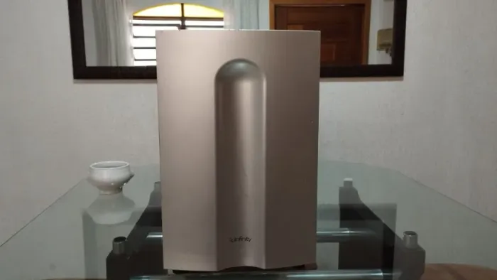 SUBWOOFER ATIVO INFINITY TSS-450 - ESTADO DE NOVO - CINZA - RARIDADE.