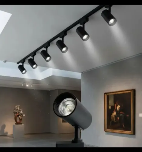 Kit Trilho Eletrificado 1,5m + 6 Spots Led 7w Preto 