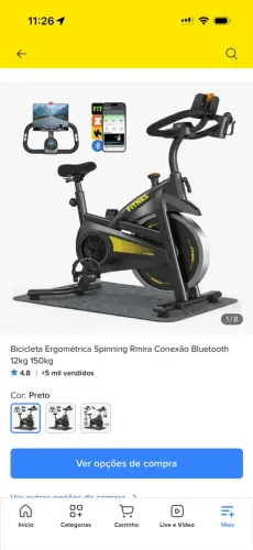 Bicicleta Ergométrica Spinning Rmira Conexão Bluetooth 12kg 150kg