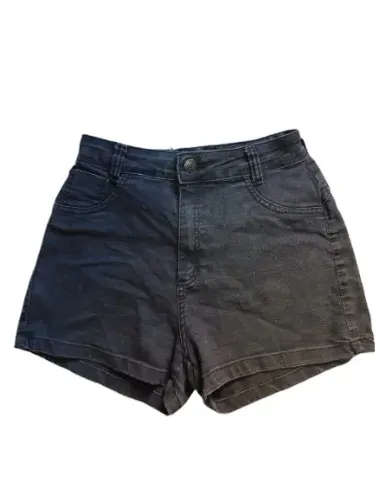 Shorts jeans preto de cintura alta