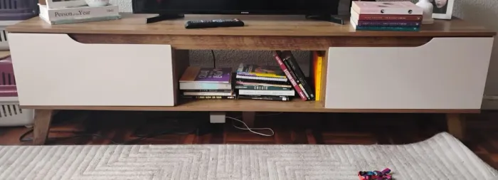 Rack para TV - MDF 180cm | Off-white e cinamomo