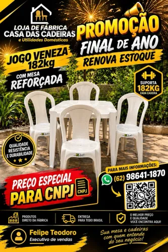 Jogo Bistrô 182kg com Mesa REFORÇADA