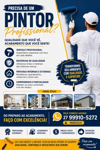 Pintor Profissional - Pintura Residencial e Comercial | Orçamento Grátis