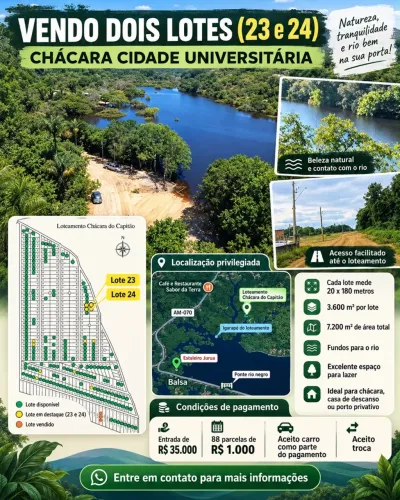 Vendo dois lotes cidade universitária