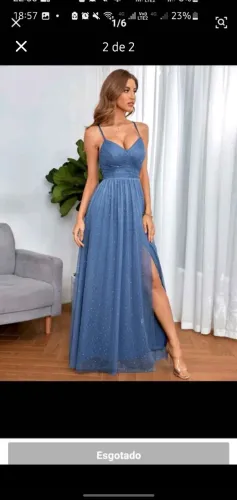 Vestido longo azul