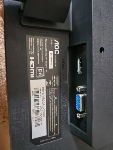 monitor AOC LED 18,5 polegadas (Modelo E970SWHNL) hdmi vga