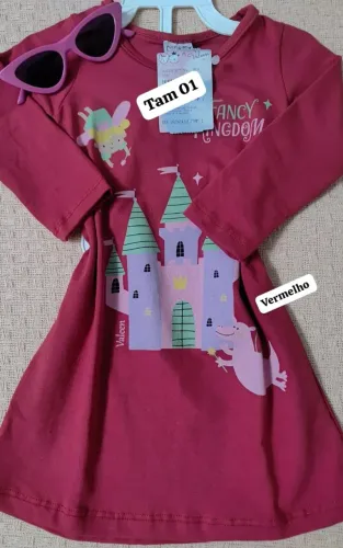 Kit 2 vestidos Multimarca em Algodão, Tam 01.