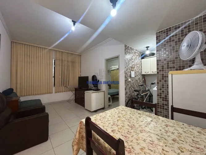 Alugar apartamento mobiliado 1 dormitório no Gonzaga em Santos SP.