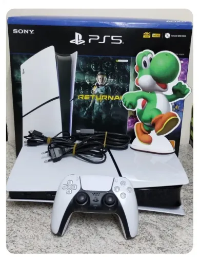 PS5 SLIM MÍDIA DIGITAL 1 TB SEMINOVO, 2 JOGOS,GARANTIA 1 ANO, LOJA 