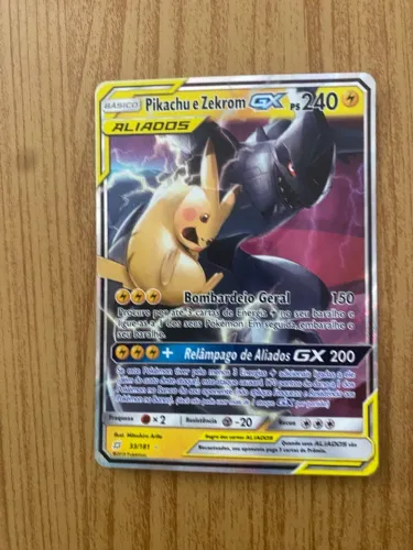Carta Pokémon Pikachu e zekrom