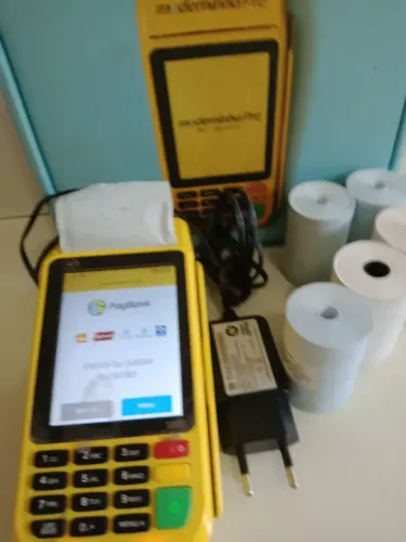 Máquina de cartão Moderninha PRO 2 PagBank - WiFi - NFC - Chip 4G - impressão - Pouco Uso
