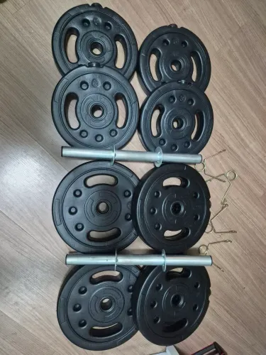 Peso + barras de academia em ótimo estado