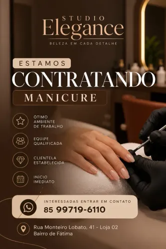 Oportunidade para manicure e pedicure 