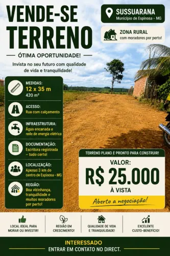Vende-se lote 12x40 cm