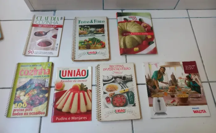 Coleção 7 Livros de Receitas Antigas União, Cláudia Cozinha e Walita