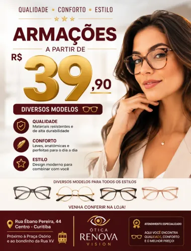 Armações para óculos de grau, Diversos Estilos e Modelos R$ 39,99