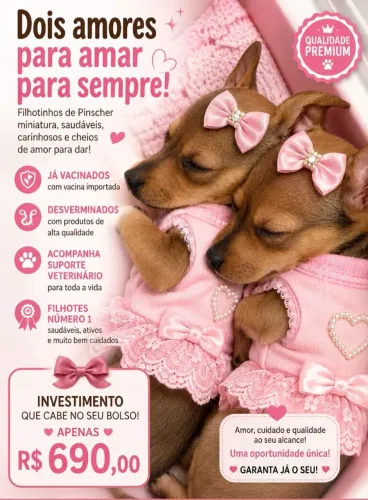 Lindas fêmeas de pinscher pequeno porte