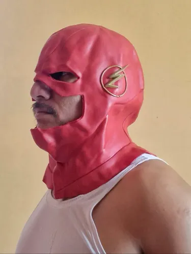 Mascara latex the flash adulto cosplay halloween carnaval