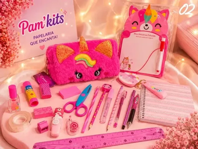 Kit De Papelaria Fofa Presente Criativo 21 Itens