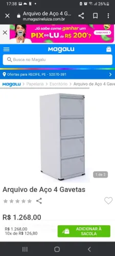 Armário arquivo em aço para escritório 