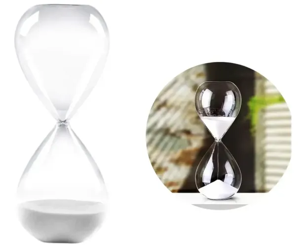 Ampulheta De Vidro Retrô Decoração 15 Minutos Areia Relógio Cor Branco