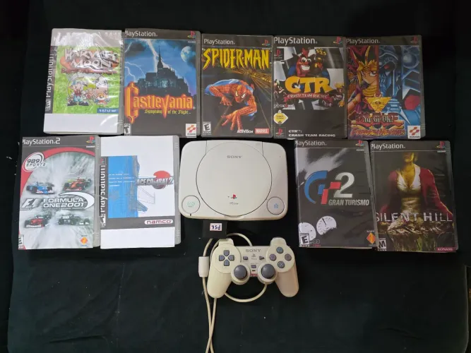 Ps1 PsOne 1 Controle 9 Jogos