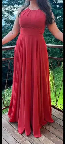 Vestido de Festa Longo Terracota G - Usado 1 vez