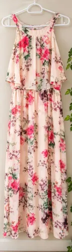 Vestido Longo Floral Feminino Rosa | Leve, Elegante e Romântico