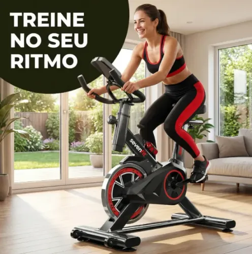 Bicicleta Ergométrica Fitness Para Cardio E Musculação Com Base Cor Preto E Vermelho 6kg I