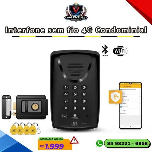 Interfone Condominial Profissional 4G e Wi-Fi Sem Fio