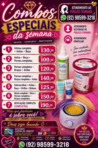 DEPILAÇÃO FEMININA A DOMICÍLIO 