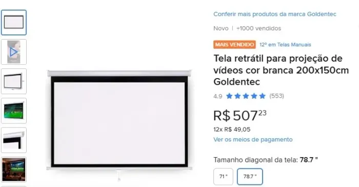 Tela retrátil