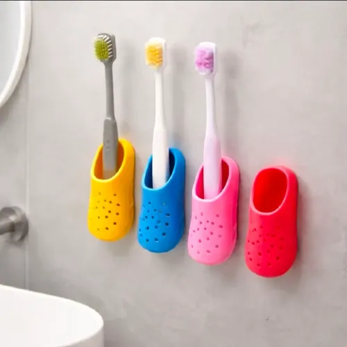 Porta Escova de Dentes em Formato de Chinelo Colorido - C/ 2 Unds