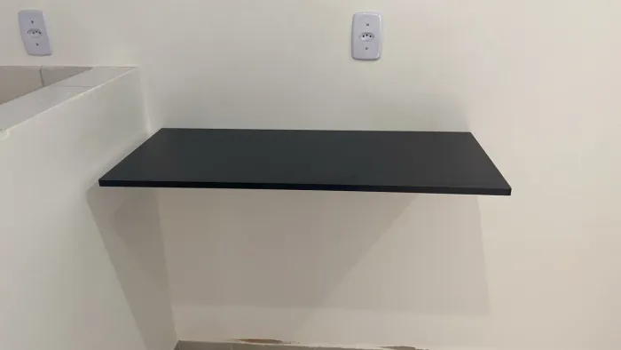 Mesa dobrável 1m x 40 cm MDF 15 mm preto pronta entrega por apenas 180,00