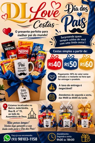 Cesta de chocolate para o dia dos Pais