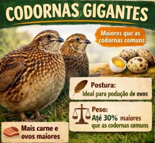 Codorna gigante balão parda e Silver importada.