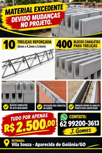 Blocos canaletas e treliças 
